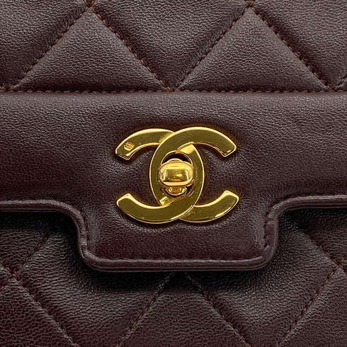 VINTAGE CHANEL MATELASSE CHAIN SHOULDER BAG BROWN LAMB SKIN GOLD HARDWARE 90310836 - PURPOSE