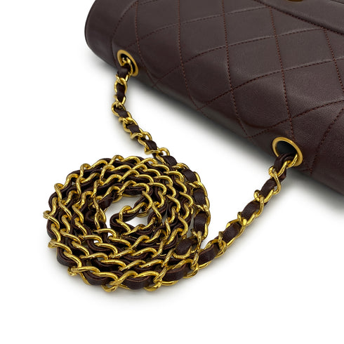 VINTAGE CHANEL MATELASSE CHAIN SHOULDER BAG BROWN LAMB SKIN GOLD HARDWARE 90310836 - PURPOSE