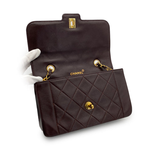 VINTAGE CHANEL MATELASSE CHAIN SHOULDER BAG BROWN LAMB SKIN GOLD HARDWARE 90310836 - PURPOSE