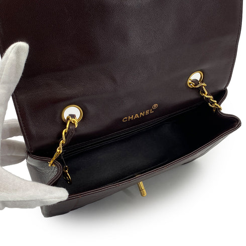 VINTAGE CHANEL MATELASSE CHAIN SHOULDER BAG BROWN LAMB SKIN GOLD HARDWARE 90310836 - PURPOSE