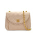 VINTAGE CHANEL MATELASSE HALF MOON BIJOU CHAIN SHOULDER BAG PINK BEIGE LAMB SKIN GOLD HARDWARE 90310838