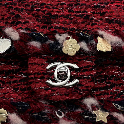 CHANEL MATELASSE CHAIN SHOULDER BAG RED TWEED ICON CHARM SILVER HARDWARE 90311044 - PURPOSE