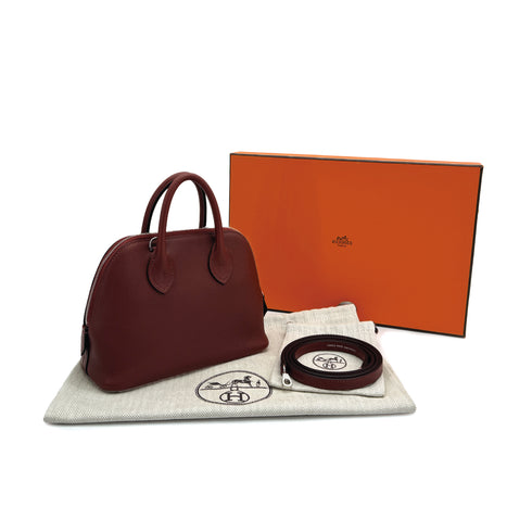 HERMES BOLIDE 1923 MINI HAND SHOULDER BAG 2024 W ROUGE SELLIER EVERCOLOR PALLADIUM HARDWARE 90311045 - PURPOSE