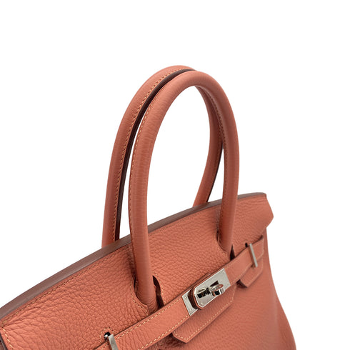 HERMES BIRKIN 30 ROSY TAURILLON CLEMENCE HAND BAG 2013 SQUARE Q PALLADIUM HARDWARE 90311053 - PURPOSE