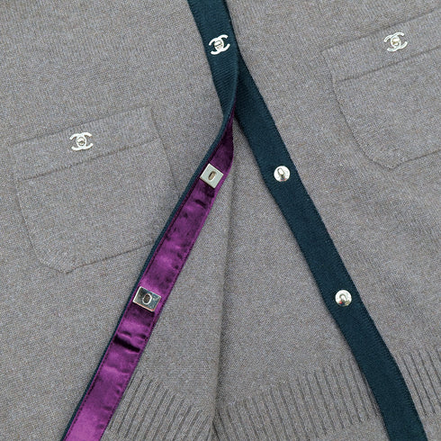 CHANEL COCOMARK TURN LOCK BUTTON CARDIGAN MULTICOLOR CASHMERE 42 P42 RTW 90311055 - PURPOSE