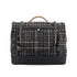 CHANEL AIRLINE HAND CHAIN SHOULDER BAG BLACK TWEED CAVIAR SKIN SILVER HARDWARE 90311263