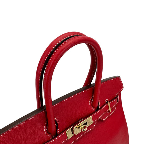 HERMES CANDY BIRKIN 30 ROUGE CASAQUE BLUE THALASSA VEAU EPSOM HAND BAG 2012 SQUARE P GOLD HARDWARE 90311264 - PURPOSE
