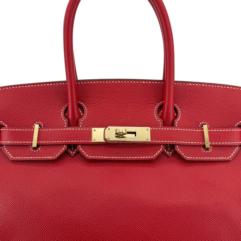 HERMES CANDY BIRKIN 30 ROUGE CASAQUE BLUE THALASSA VEAU EPSOM HAND BAG 2012 SQUARE P GOLD HARDWARE 90311264 - PURPOSE