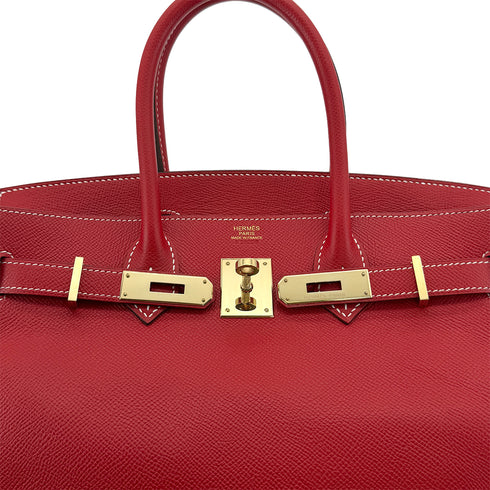 HERMES CANDY BIRKIN 30 ROUGE CASAQUE BLUE THALASSA VEAU EPSOM HAND BAG 2012 SQUARE P GOLD HARDWARE 90311264 - PURPOSE