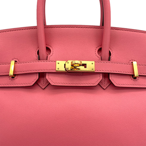 HERMES BIRKIN 25 ROSE AZALEE SWIFT HAND BAG D GOLD HARDWARE 90311292 - PURPOSE