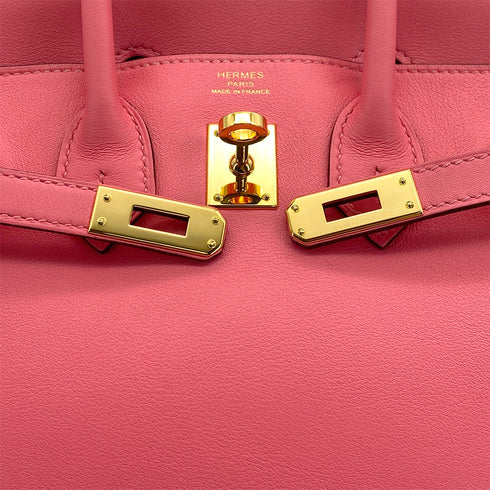 HERMES BIRKIN 25 ROSE AZALEE SWIFT HAND BAG D GOLD HARDWARE 90311292 - PURPOSE