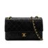 VINTAGE CHANEL MATELASSE CHAIN SHOULDER BAG BLACK LAMB SKIN GOLD HARDWARE 90312672