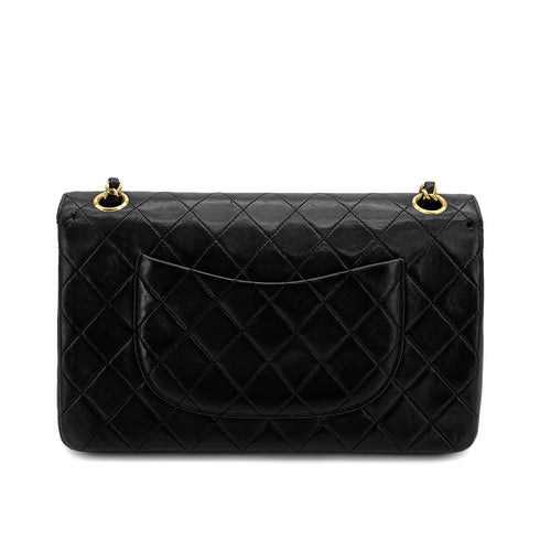 VINTAGE CHANEL MATELASSE CHAIN SHOULDER BAG BLACK LAMB SKIN GOLD HARDWARE 90312672