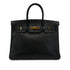 HERMES BIRKIN 35 BLACK OSTRICH HAND BAG 1995 CIRCLE Y GOLD HARDWARE 90312927