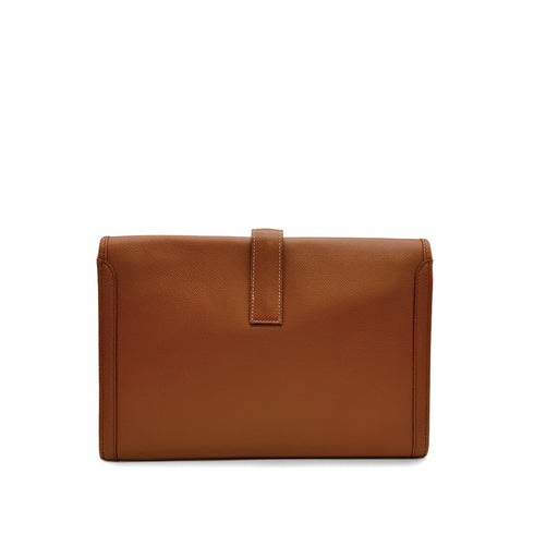 HERMES JIGE PM CLUTCH BAG GOLD COURCHEVEL 1988 CIRCLE R 90313407