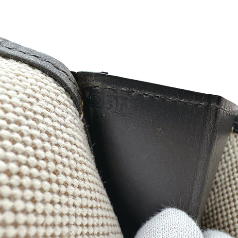 HERMES JIGE PM CLUTCH BAG ECRU GRAPHITE BISCUIT BOX CALF 2000 SQUARE D 90313411