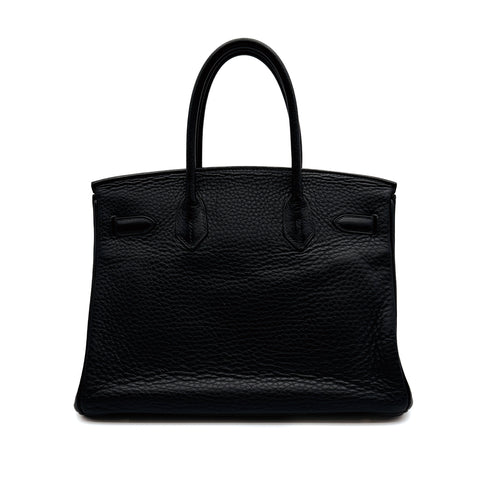 HERMES BIRKIN 30 BLACK TAURILLON CLEMENCE HAND BAG 2004 SQUARE H GOLD HARDWARE 90313531