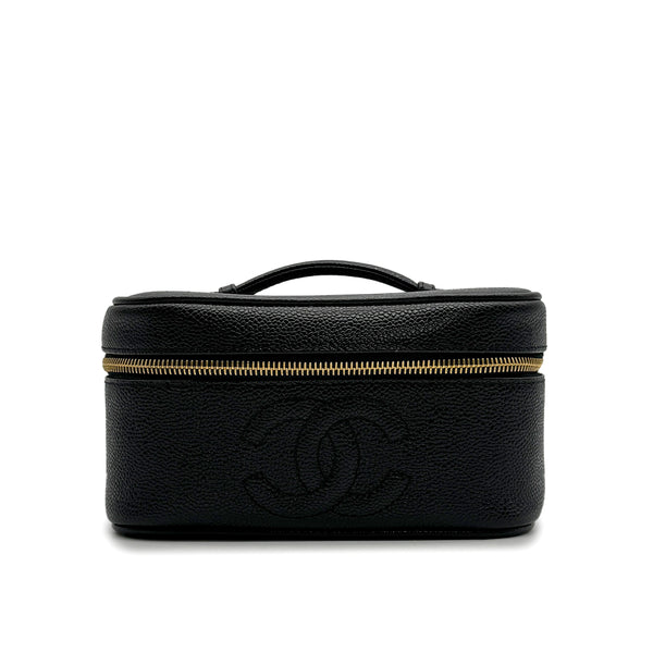 VINTAGE CHANEL VANITY HAND BAG BLACK CAVIAR SKIN 90313533