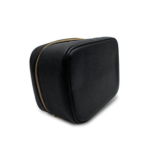 VINTAGE CHANEL VANITY HAND BAG BLACK CAVIAR SKIN 90313533