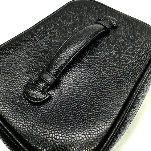 VINTAGE CHANEL VANITY HAND BAG BLACK CAVIAR SKIN 90313533
