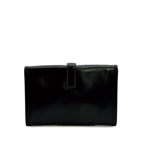 HERMES JIGE PM CLUTCH BAG BLUE INDGO BOX CALF 1991 CIRCLE U 90313542