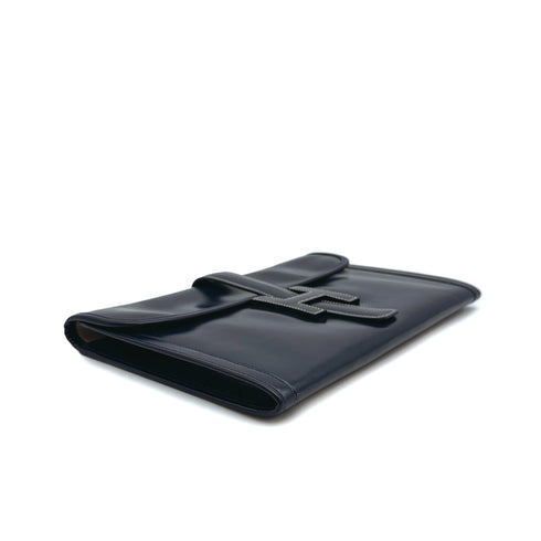HERMES JIGE PM CLUTCH BAG BLUE INDGO BOX CALF 1991 CIRCLE U 90313542