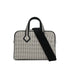 HERMES VICTORIA 3 FOURRE TOUT MINI BLACK WHITE TOILE QUADRILLE VEAU SWIFT HAND BAG 2023 B PALLADIUM HARDWARE 90313545
