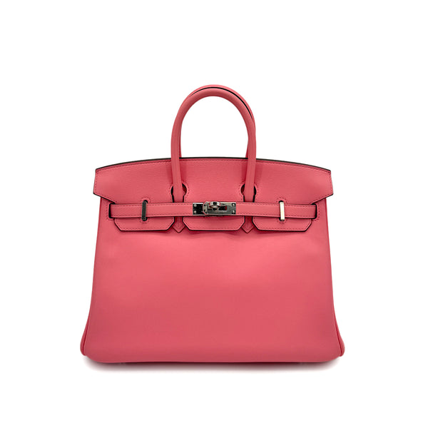 HERMES BIRKIN 25 ROSE DETE VEAU SWIFT HAND BAG 2020 Y PALLADIUM HARDWARE 90313845