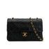 VINTAGE CHANEL CLASSIC FLAP SMALL CHAIN SHOULDER BAG BLACK LAMB SKIN GOLD HARDWARE 90313855