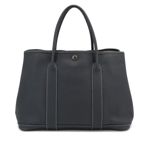 HERMES GARDEN PARTY PM GRAPHITE VEAU NEGONDA TOTE BAG 2007 SQUARE K 90313858