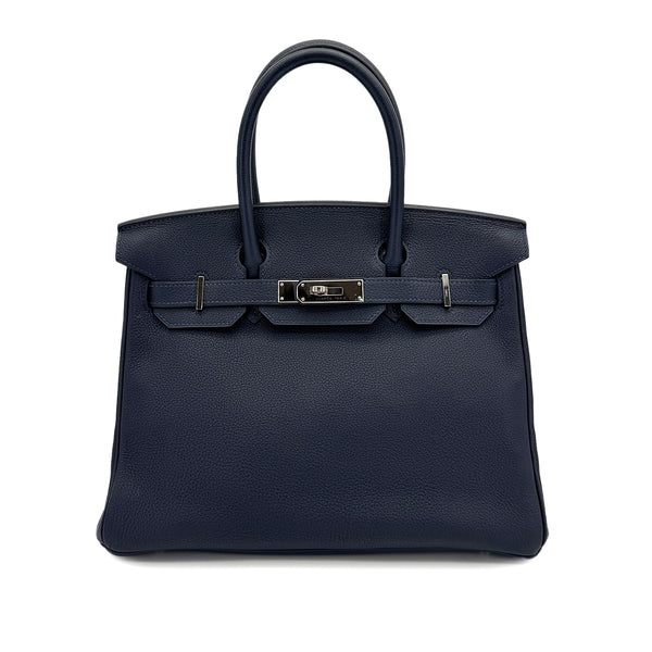 HERMES BIRKIN 30 BLUE NUIT TOGO HAND BAG 2016 X PALLADIUM HARDWARE 90313867