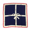 VINTAGE CHANEL LOGO RIBBON SCARF WHITE NAVY RED SILK 90313880