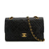 VINTAGE CHANEL CLASSIC FLAP MEDIUM CHAIN SHOULDER BAG BLACK LAMB SKIN GOLD HARDWARE 90314354