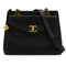 VINTAGE CHANEL TURN LOCK CHAIN TOTE BAG BLACK CAVIAR SKIN GOLD HARDWARE 90314371