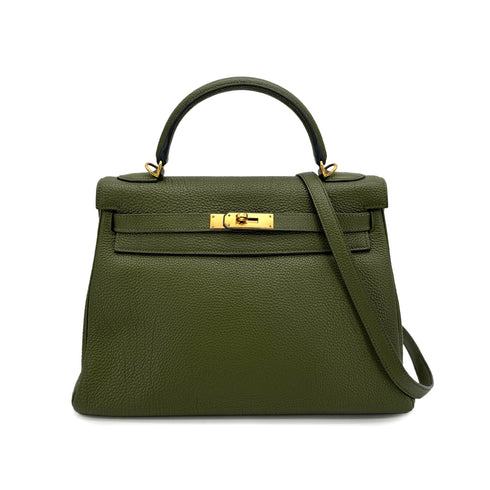 HERMES KELLY 32 RETOURNE CANOPPE TOGO HAND SHOULDER BAG 2013 SQUARE Q GOLD HARDWARE 90314374