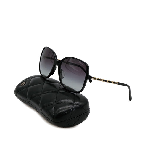CHANEL SUNGLASSES COCOMARK CHAIN MOTIF BLACK EYEWEAR 90314384
