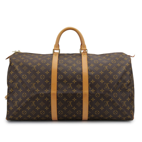 LOUIS VUITTON MONOGRAM KEEPALL 55 LUGGAGE BROWN M41424 90314414