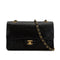 VINTAGE CHANEL CLASSIC FLAP MEDIUM CHAIN SHOULDER BAG BLACK LAMB SKIN GOLD HARDWARE 90314433