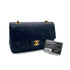 VINTAGE CHANEL CLASSIC FLAP SMALL CHAIN SHOULDER BAG NAVY LAMB SKIN GOLD HARDWARE 90314452