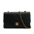 VINTAGE CHANEL CLASSIC FLAP MEDIUM CHAIN SHOULDER BAG BLACK LAMB SKIN GOLD HARDWARE 90314749
