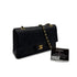 VINTAGE CHANEL CLASSIC FLAP MEDIUM CHAIN SHOULDER BAG BLACK LAMB SKIN GOLD HARDWARE 90314749