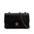 VINTAGE CHANEL CLASSIC FLAP SMALL CHAIN SHOULDER BAG BLACK LAMB SKIN GOLD HARDWARE 90314773