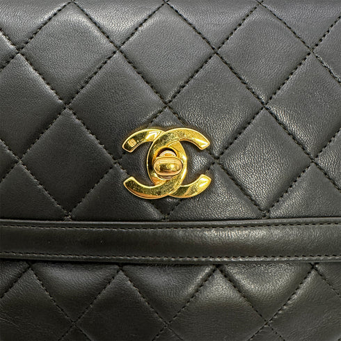VINTAGE CHANEL MATELASSE CHAIN SHOULDER BAG DARK GREEN LAMB SKIN GOLD HARDWARE 90315623