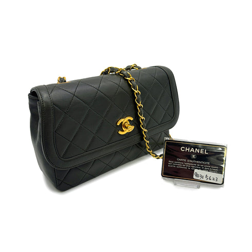 VINTAGE CHANEL MATELASSE CHAIN SHOULDER BAG DARK GREEN LAMB SKIN GOLD HARDWARE 90315623