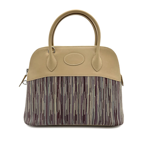 HERMES BOLIDE 31 MULTICOLOR VIBRATO BOXCALF HAND SHOULDER BAG 2001 SQUARE E PALLADIUM HARDWARE 90315871