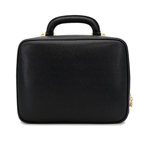 VINTAGE CHANEL BIG COCO VANITY HAND SHOULDER BAG BLACK CAVIAR SKIN GOLD HARDWARE 90315875