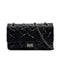 VINTAGE CHANEL 2.55 CHAIN SHOULDER BAG BLACK LEATHER CUTLERY CARM 90316165