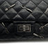 VINTAGE CHANEL 2.55 CHAIN SHOULDER BAG BLACK LEATHER CUTLERY CARM 90316165