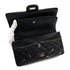 VINTAGE CHANEL 2.55 CHAIN SHOULDER BAG BLACK LEATHER CUTLERY CARM 90316165