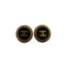 VINTAGE CHANEL EARRINGS COCOMARK ROUND ACCESSORY BLACK NAVY 95C 90317014